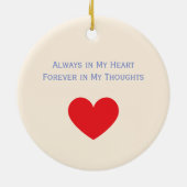 ヴィンテージ愛する記憶の紫の白いヒヤシンス セラミックオーナメント (裏面)