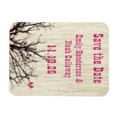 ヴィンテージ愛する鳥が木に座って日を守る マグネット (横)