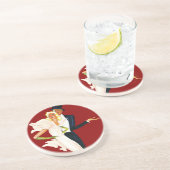 ヴィンテージ愛とロマモダンス結婚・カップル コースター (側面)