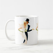 ヴィンテージ愛とロマモダンス結婚・カップル コーヒーマグカップ (左)