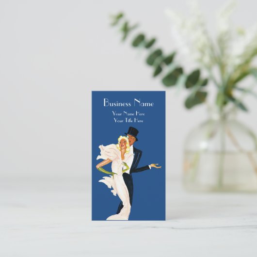 ヴィンテージ愛とロマモダンス結婚・カップル 名刺 (スタンド正面)