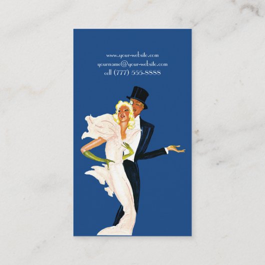 ヴィンテージ愛とロマモダンス結婚・カップル 名刺 (裏面)