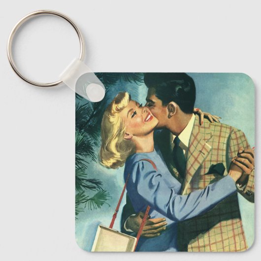 ヴィンテージ愛とロマンス、クリスマスダンス キーホルダー (正面)