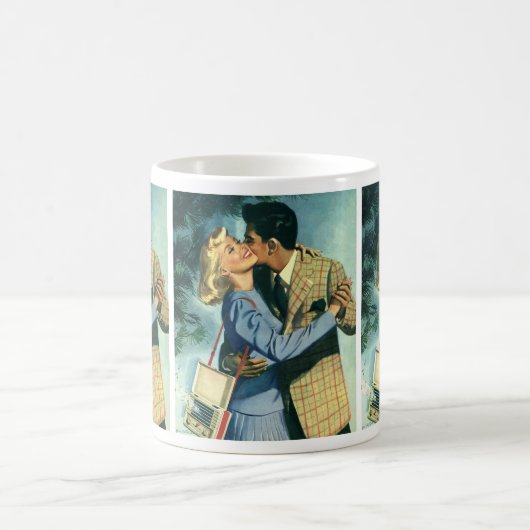 ヴィンテージ愛とロマンス、クリスマスダンス コーヒーマグカップ (中央)