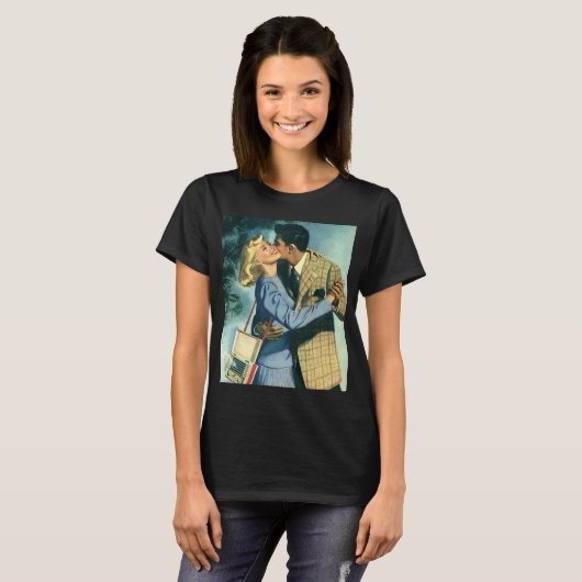 ヴィンテージ愛とロマンス、クリスマスダンス Tシャツ (正面フル)