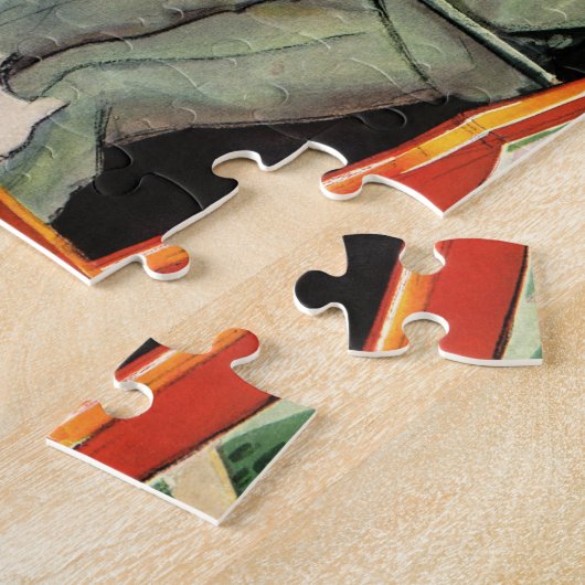 ヴィンテージ愛とロマンス、ジェットコースター乗り ジグソーパズル (側面)