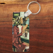 ヴィンテージ愛とロマンス、ソーダ店の女性 キーホルダー (裏面)