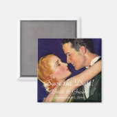 ヴィンテージ愛とロマンス、ハリウッド日付を保存 マグネット (正面/裏面)