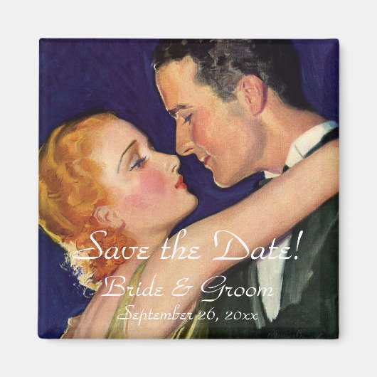 ヴィンテージ愛とロマンス、ハリウッド日付を保存 マグネット (正面)