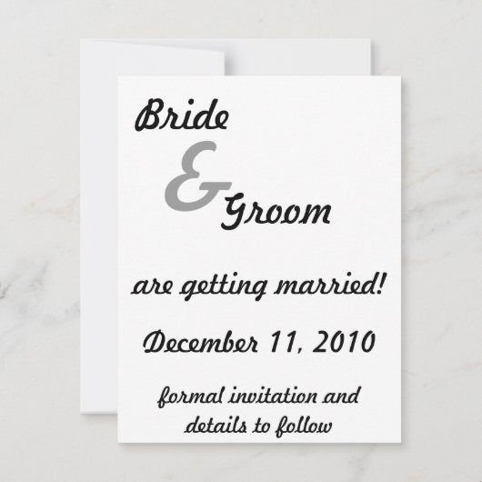 ヴィンテージ愛とロマンス、新婚は日付を保存 セーブザデート (裏面)