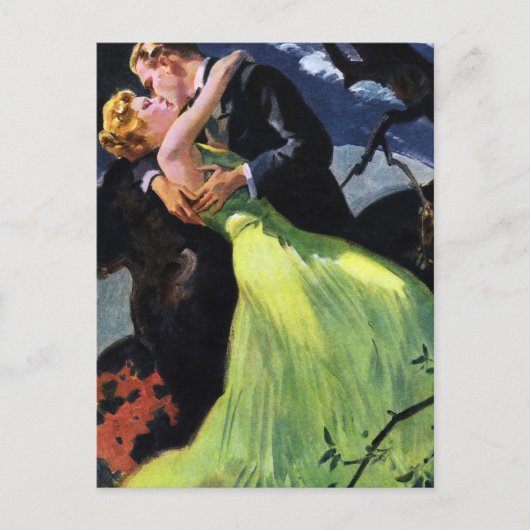 ヴィンテージ愛とロマンス、日付を保存 案内ポストカード (正面)