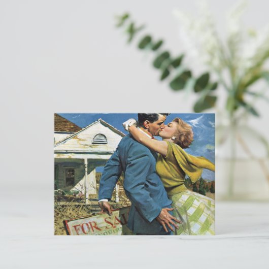 ヴィンテージ愛と恋愛、住所の変更 案内ポストカード (スタンド正面)