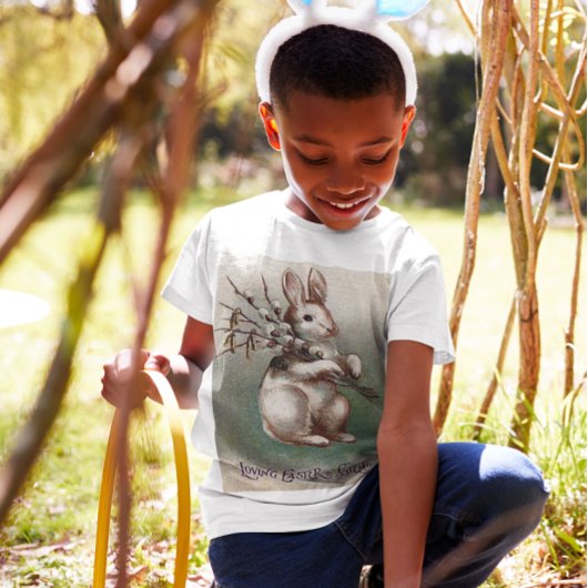 ヴィンテージ愛のイースターグリーティングキッズ Tシャツ