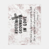 ヴィンテージ愛の聖句 フリースブランケット (正面)