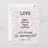 ヴィンテージ愛の聖句 ポストカード (正面/裏面)