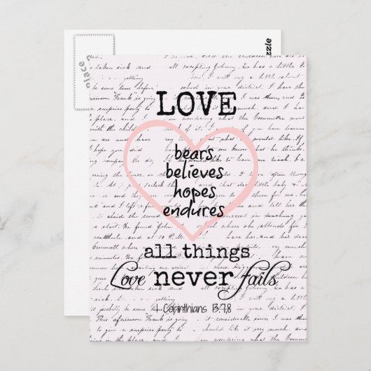 ヴィンテージ愛の聖句 ポストカード (正面/裏面)