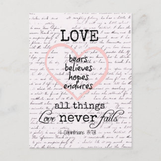 ヴィンテージ愛の聖句 ポストカード