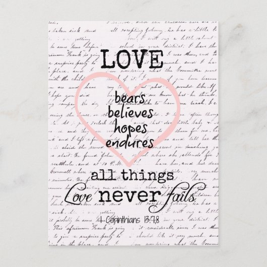 ヴィンテージ愛の聖句 ポストカード (正面)