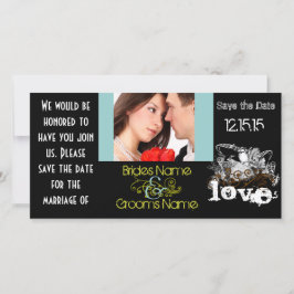 ヴィンテージ愛の鳥あなたの写真の日付を保存 セーブザデート