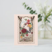 ヴィンテージ愛の鳥とバラバレンタインハガキ シーズンポストカード (スタンド正面)
