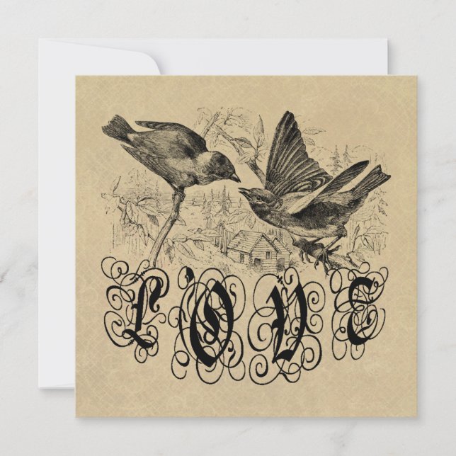 ヴィンテージ愛の鳥のアパレルとギフト (正面)