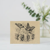 ヴィンテージ愛の鳥のアパレルとギフト ポストカード (スタンド正面)