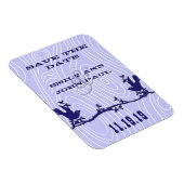 ヴィンテージ愛の鳥の木の粒の日付を保存 マグネット (右側)