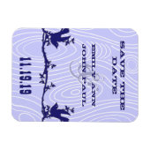 ヴィンテージ愛の鳥の木の粒の日付を保存 マグネット (横)