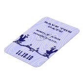 ヴィンテージ愛の鳥の木の粒の日付を保存 マグネット (左側)