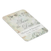 ヴィンテージ愛の鳥の結婚式は日付磁石を保存 マグネット (右側)