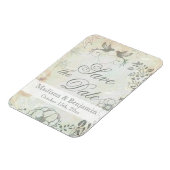 ヴィンテージ愛の鳥の結婚式は日付磁石を保存 マグネット (左側)