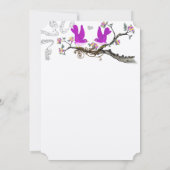 ヴィンテージ愛の鳥イエロー&ピンクの結婚式の招待 招待状 (裏面)