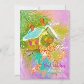 ヴィンテージ愛の鳥クリスマス新年の挨拶 シーズンカード (正面)