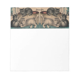 ヴィンテージ愛らしい子猫リトグラフ ノートパッド