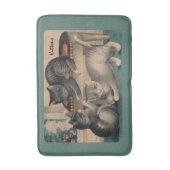 ヴィンテージ愛らしい子猫リトグラフ バスマット (正面縦)