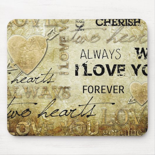 ヴィンテージ愛ハートの芸術 マウスパッド (正面)
