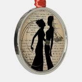 ヴィンテージ愛及び結婚レズビアンの結婚のLongfellow メタルオーナメント (右)