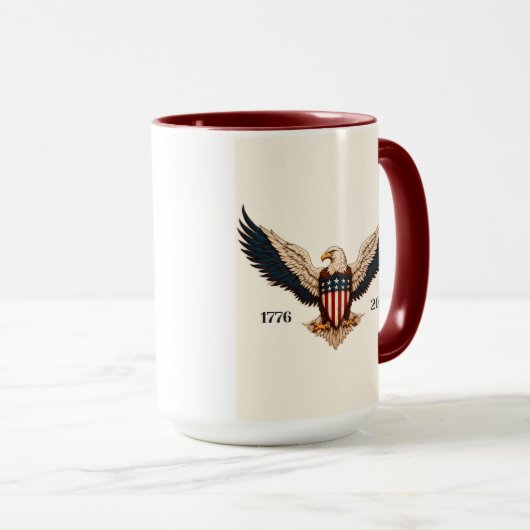 ヴィンテージ愛国のデザインを持つコーヒーのマグカップ マグカップ (正面右)