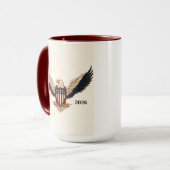 ヴィンテージ愛国のデザインを持つコーヒーのマグカップ マグカップ (正面左)