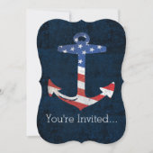 ヴィンテージ愛国アメリカ国旗いかり航海の米国 招待状 (正面)