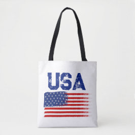 ヴィンテージ愛国アメリカ国旗グラフィックTシャツ トートバッグ