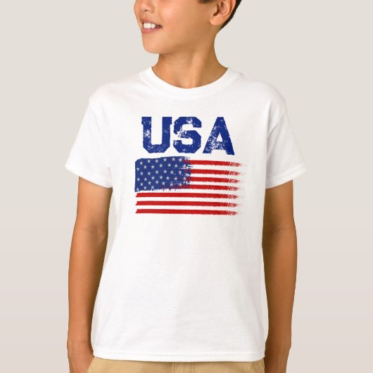 ヴィンテージ愛国アメリカ国旗グラフィックTシャツ Tシャツ (正面)