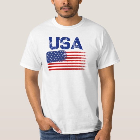 ヴィンテージ愛国アメリカ国旗グラフィックTシャツ Tシャツ (正面)