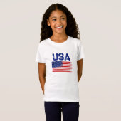 ヴィンテージ愛国アメリカ国旗グラフィックTシャツ Tシャツ (正面フル)