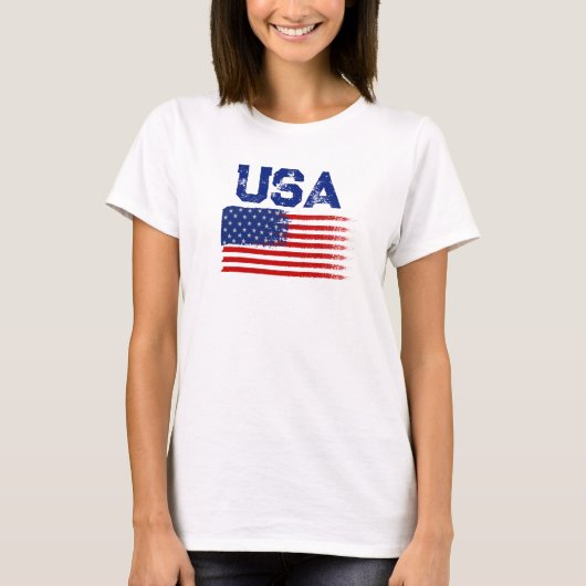 ヴィンテージ愛国アメリカ国旗グラフィックTシャツ Tシャツ (正面)
