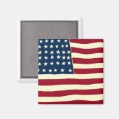 ヴィンテージ愛国アメリカ国旗、7月4日 マグネット (正面/裏面)