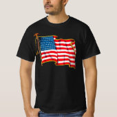 ヴィンテージ愛国アメリカ国旗、7月4日 Tシャツ (正面)