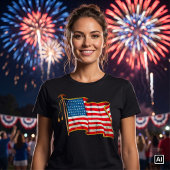 ヴィンテージ愛国アメリカ国旗、7月4日 Tシャツ