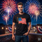 ヴィンテージ愛国アメリカ国旗、7月4日 Tシャツ