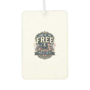 ヴィンテージ愛国アメリカ フットボール Land of the Free Tシャツ_ カーエアーフレッシュナー
